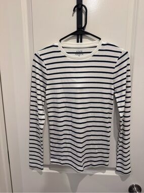 J. Crew Cream and Navy Striped Everyday Tee